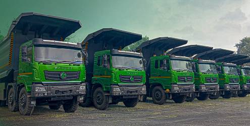 Seven Propel 470 HEV electric tippers go to work on coal haulage in Chhattisgarh